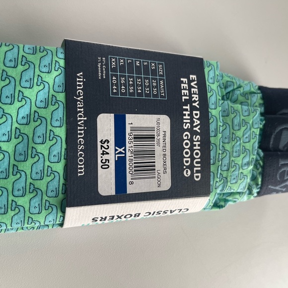 Vineyard Vines Mens Stretch Cotton Boxers Whale Print Underwear 5” inseam - Picture 5 of 7